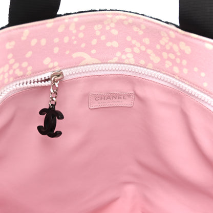 Chanel Terry Cotton Canvas Printed Large CC Tote Pale Pink 6 of 11