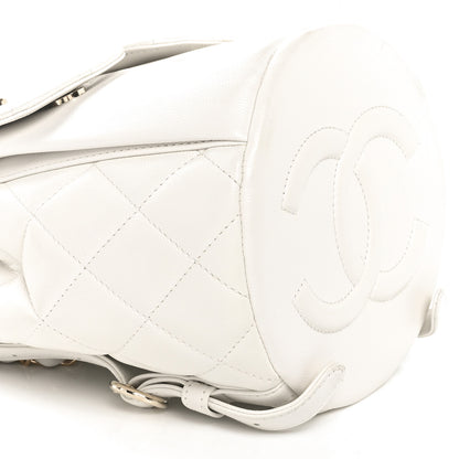 Chanel Caviar Quilted Pockets Backpack White 9 of 10