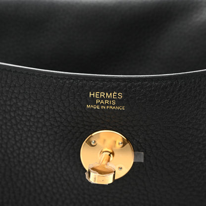 Hermes Taurillon Clemence Lindy 30 Black 6 of 11