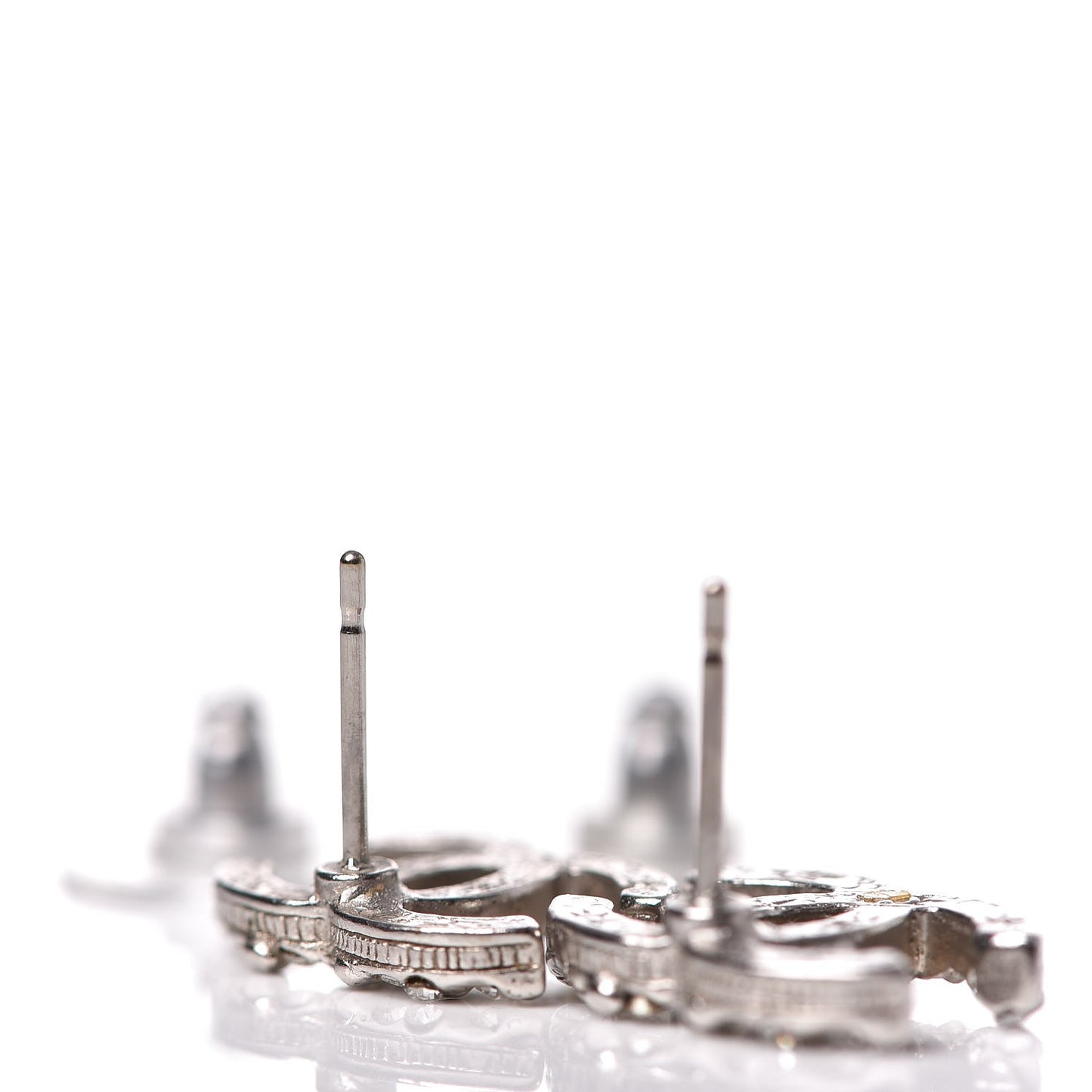 Crystal Mini CC Earrings Silver