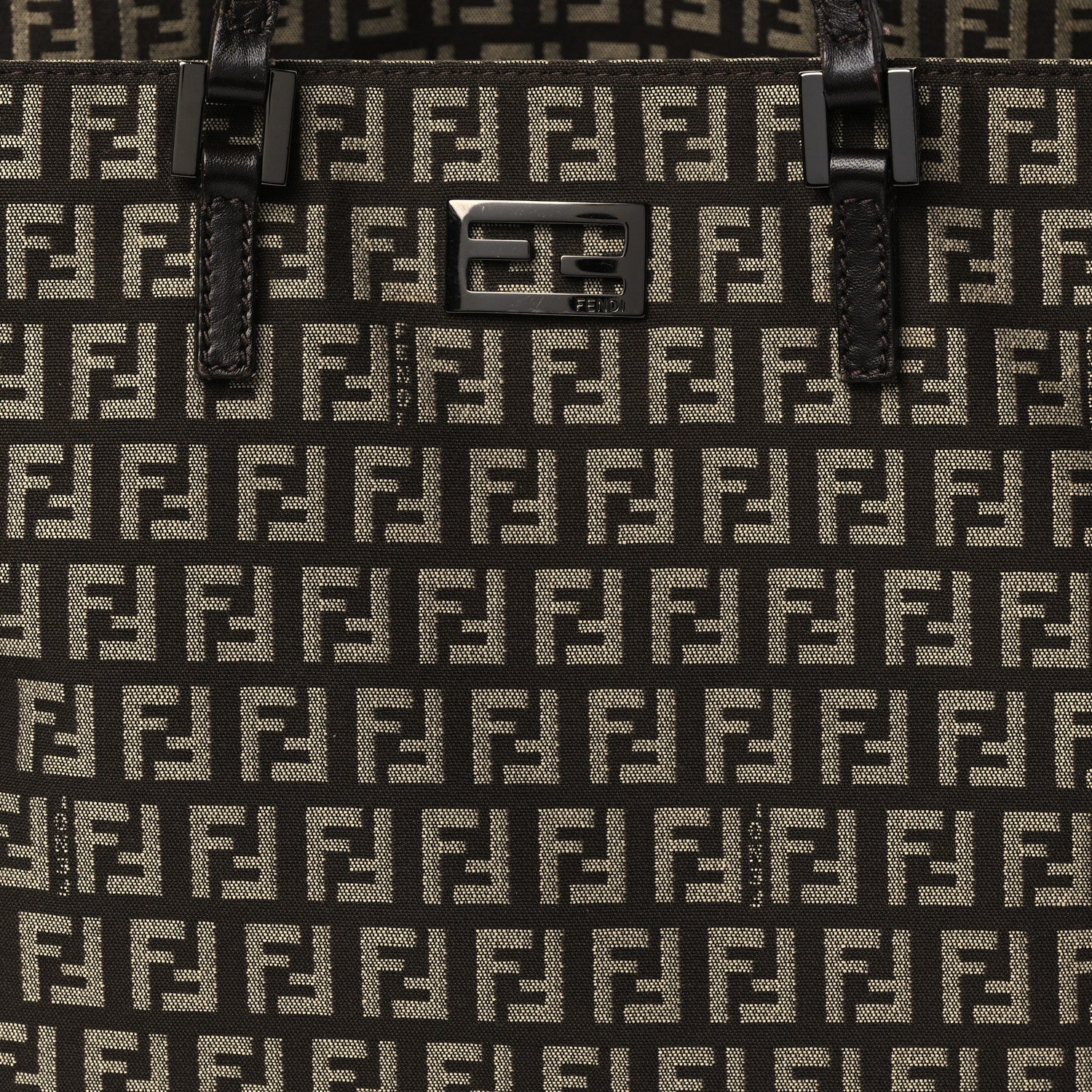 Fendi Zucchino Vitello Tote Testa di Moro Beige 8 of 14