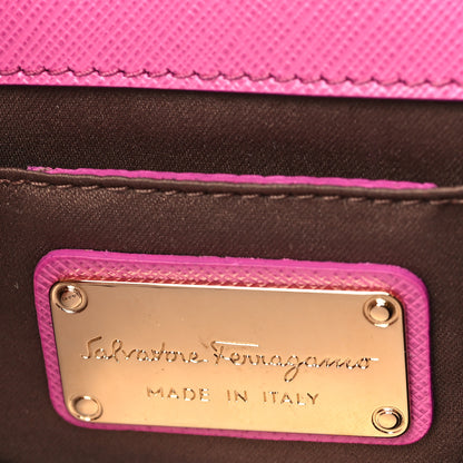 Salvatore Ferragamo Printed Calfskin Bi-Color Ginny Crossbody Bag Purple Pink 5 of 9