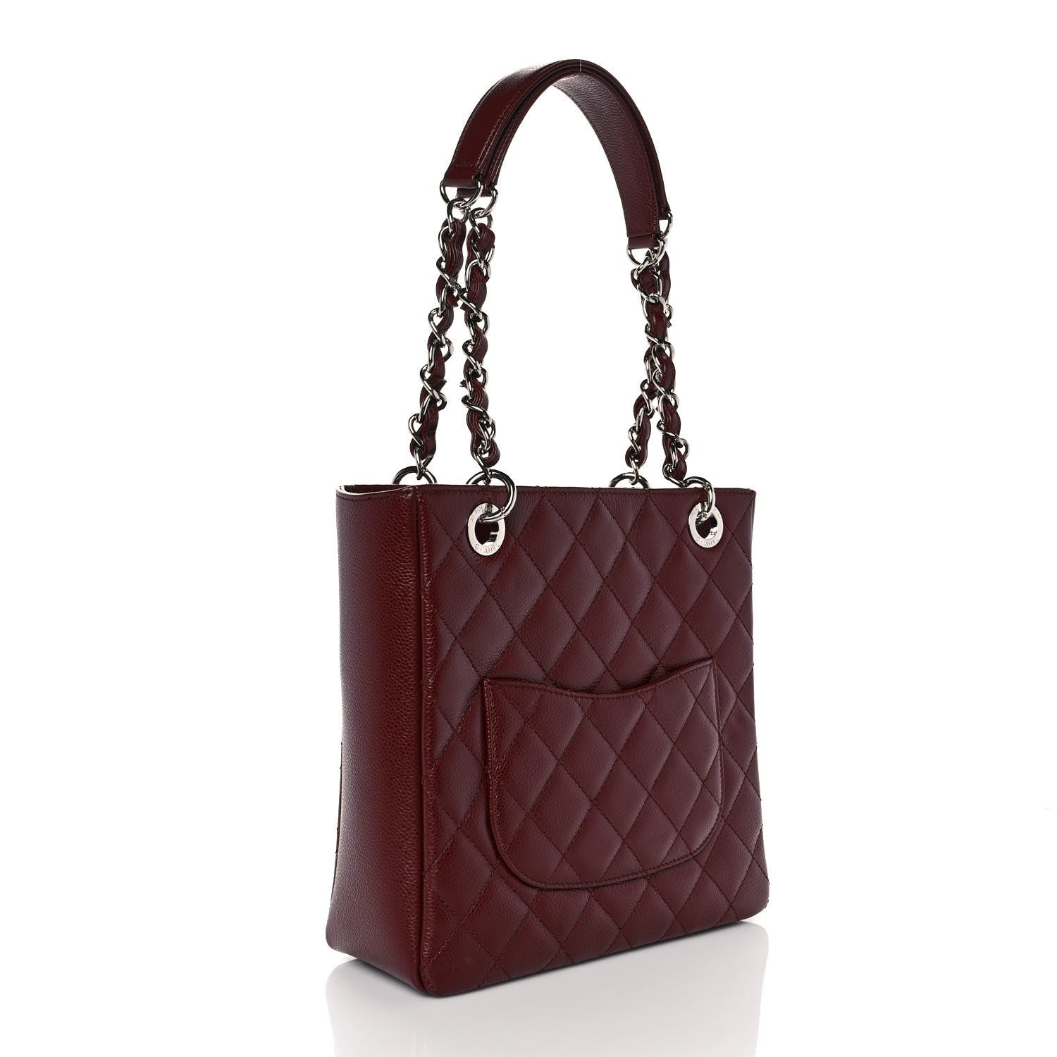 Chanel Caviar Quilted Petit Shopping Tote PST Burgundy 2 of 9