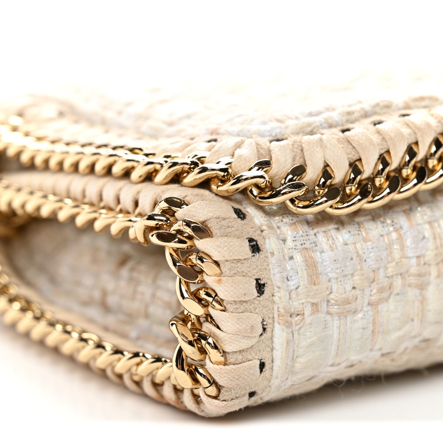 Stella McCartney Woven Boucle Falabella Crossbody Bag White Beige 9 of 10