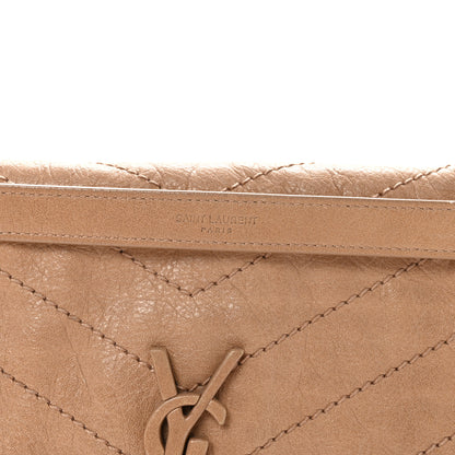 Saint Laurent Crinkled Calfskin Matelasse Monogram Medium Niki Chain Satchel Light Taupe 7 of 9