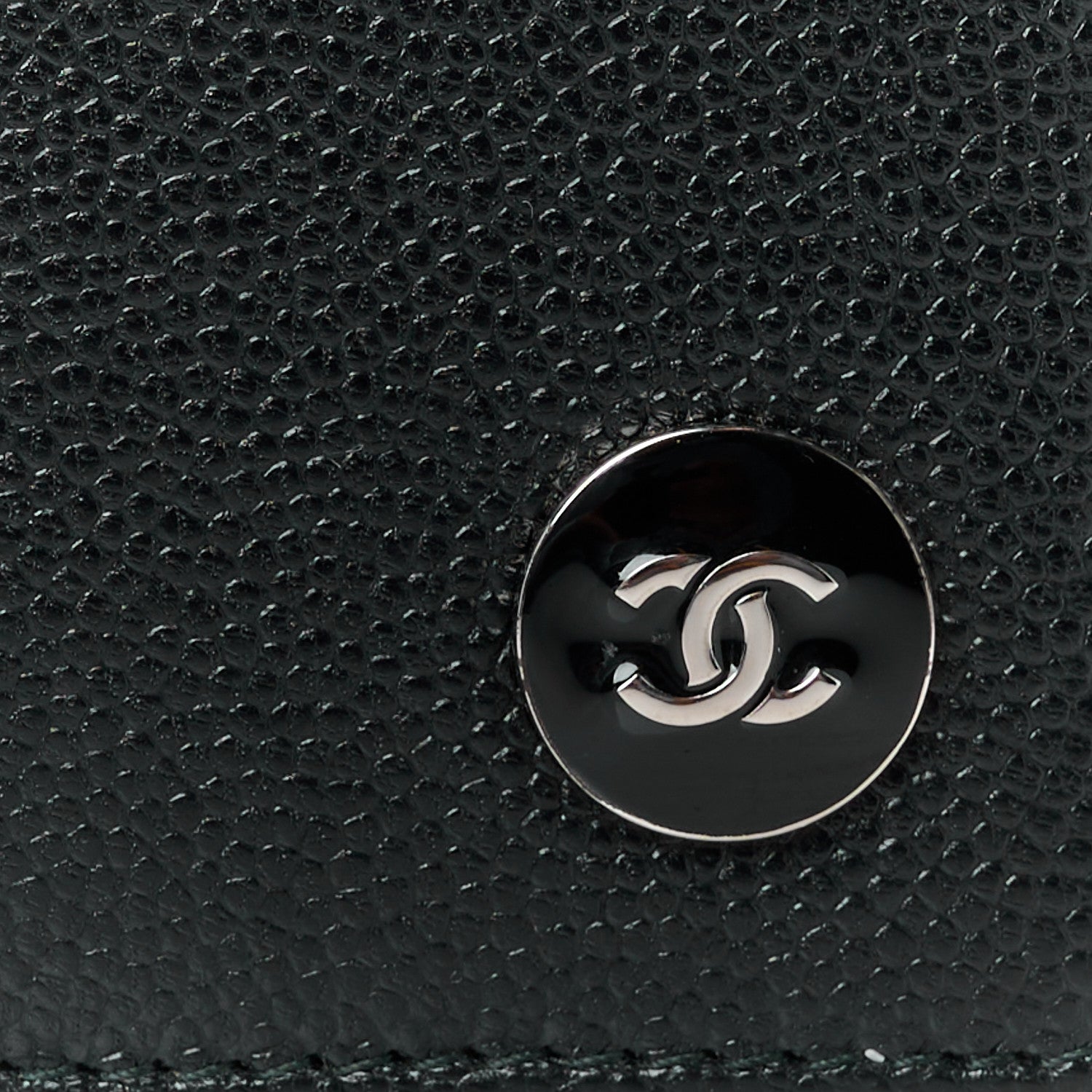 Chanel Caviar CC Button Bi-Fold Wallet Black 10 of 11