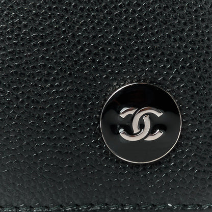 Chanel Caviar CC Button Bi-Fold Wallet Black 10 of 11