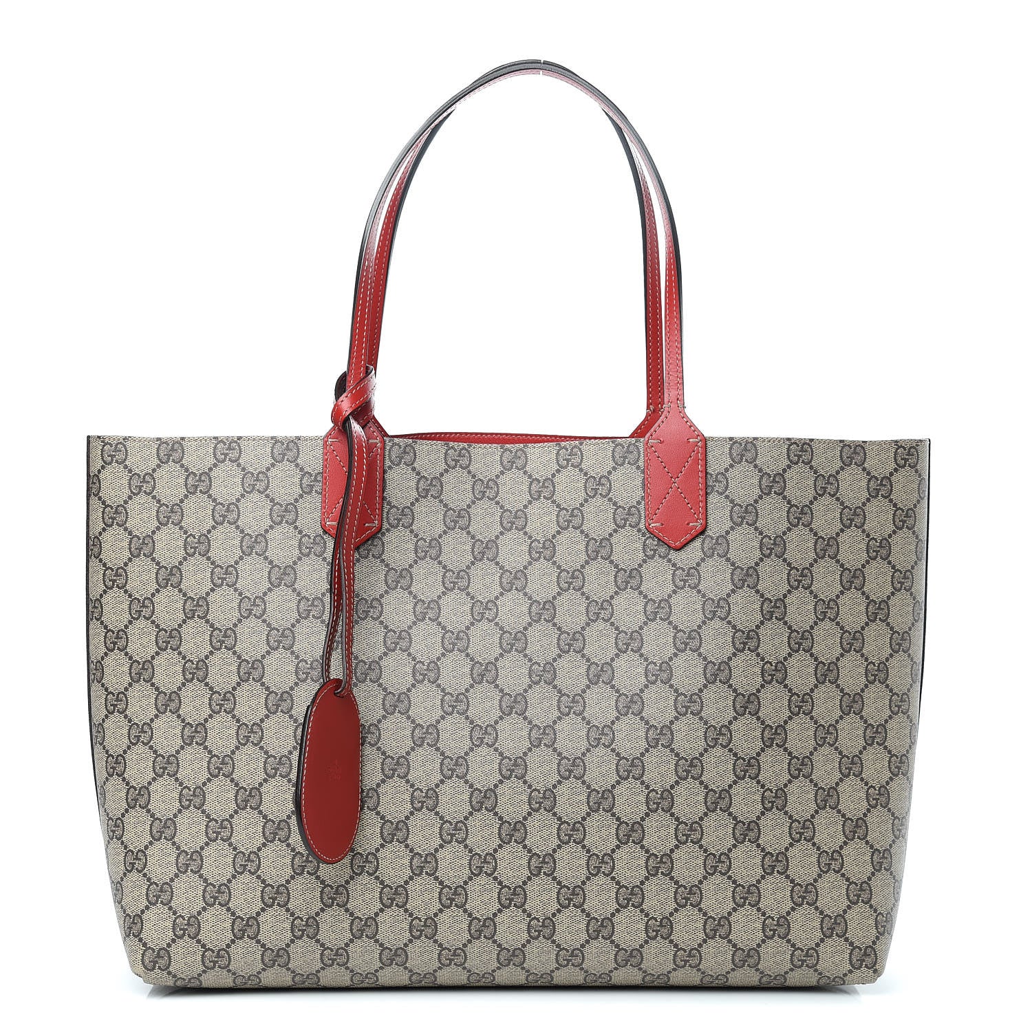 Gucci GG Supreme Monogram Medium Reversible Tote Beige Red 1 of 9