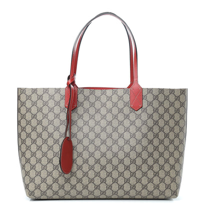 Gucci GG Supreme Monogram Medium Reversible Tote Beige Red 1 of 9