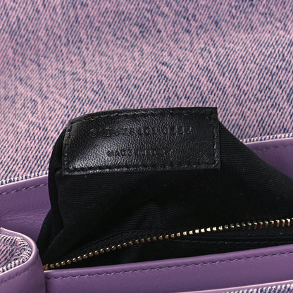 Saint Laurent Denim Y Quilted Monogram Toy Loulou Crossbody Bag Bleached Lilac 8 of 12