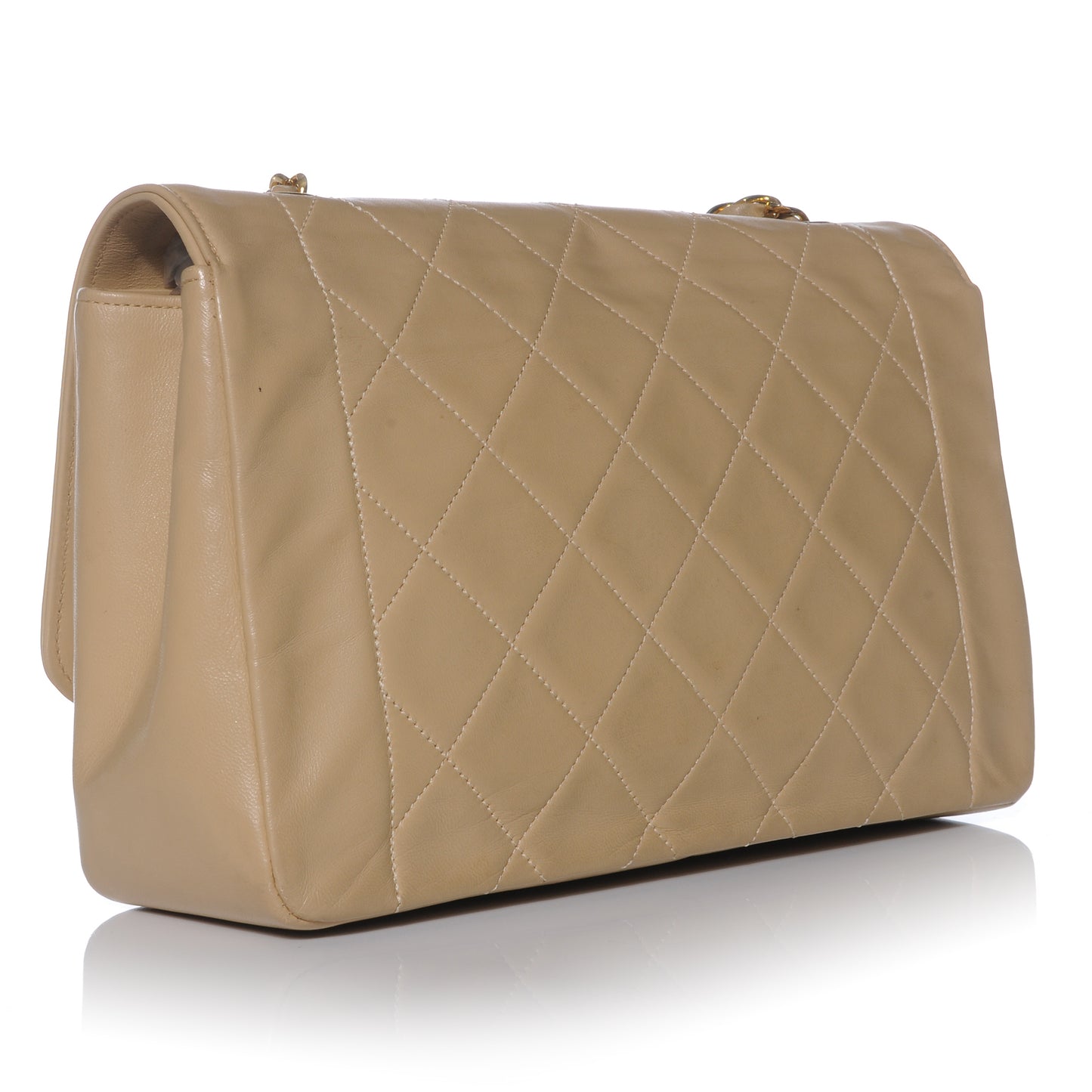 Lambskin Medium Single Flap Beige