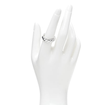 David Yurman Sterling Silver 6mm Sculpted Cable Band Ring 57 8 2 of 4