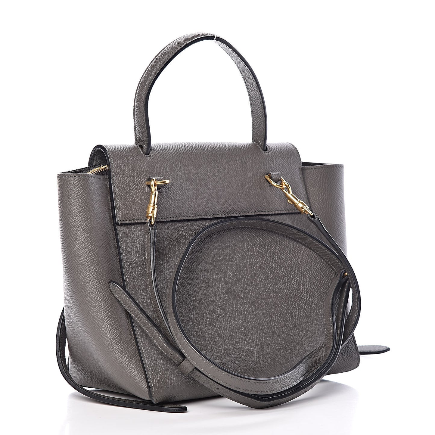 Grained Calfskin Nano Belt Bag Grey