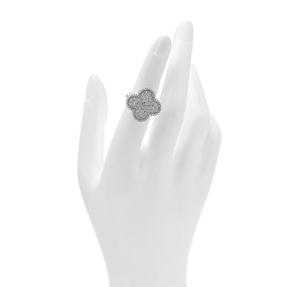 Van Cleef & Arpels 18K White Gold Diamond Magic Alhambra Ring 49 4.75 2 of 5