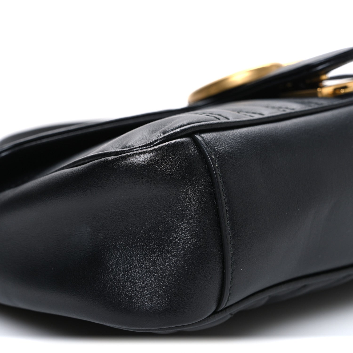 Gucci Calfskin Matelasse Small GG Marmont Shoulder Bag Black 9 of 10