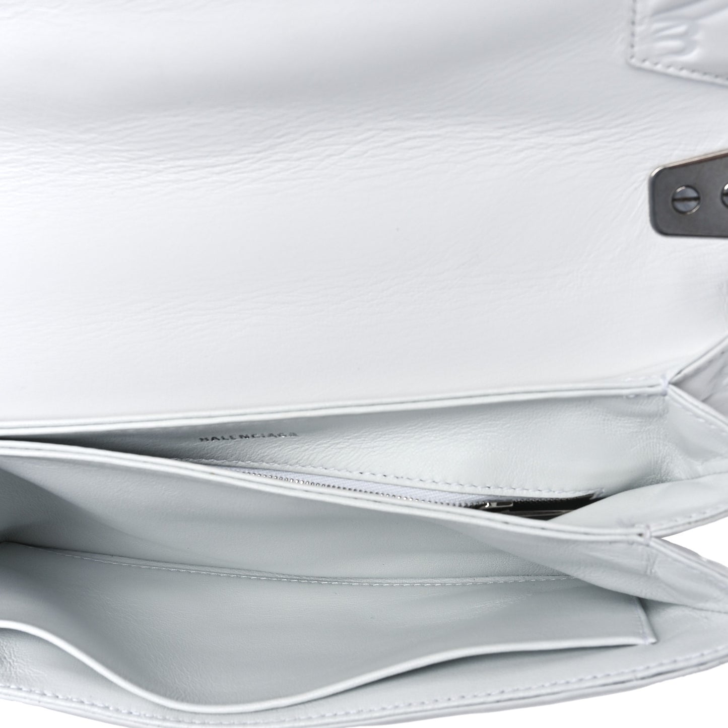 Nappa BB Monogram Embossed Medium Triplet Bag White