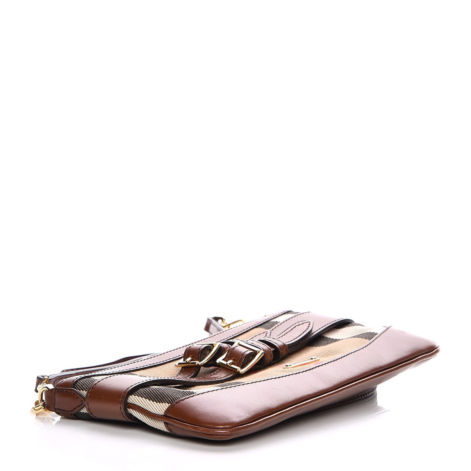 Burberry House Check Bridle Calfskin Peyton Crossbody Tan 4 of 7