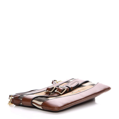 Burberry House Check Bridle Calfskin Peyton Crossbody Tan 4 of 7