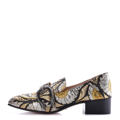 Gucci Brocade Floral Jacquard Dionysus Loafers 40 Black 1 of 8