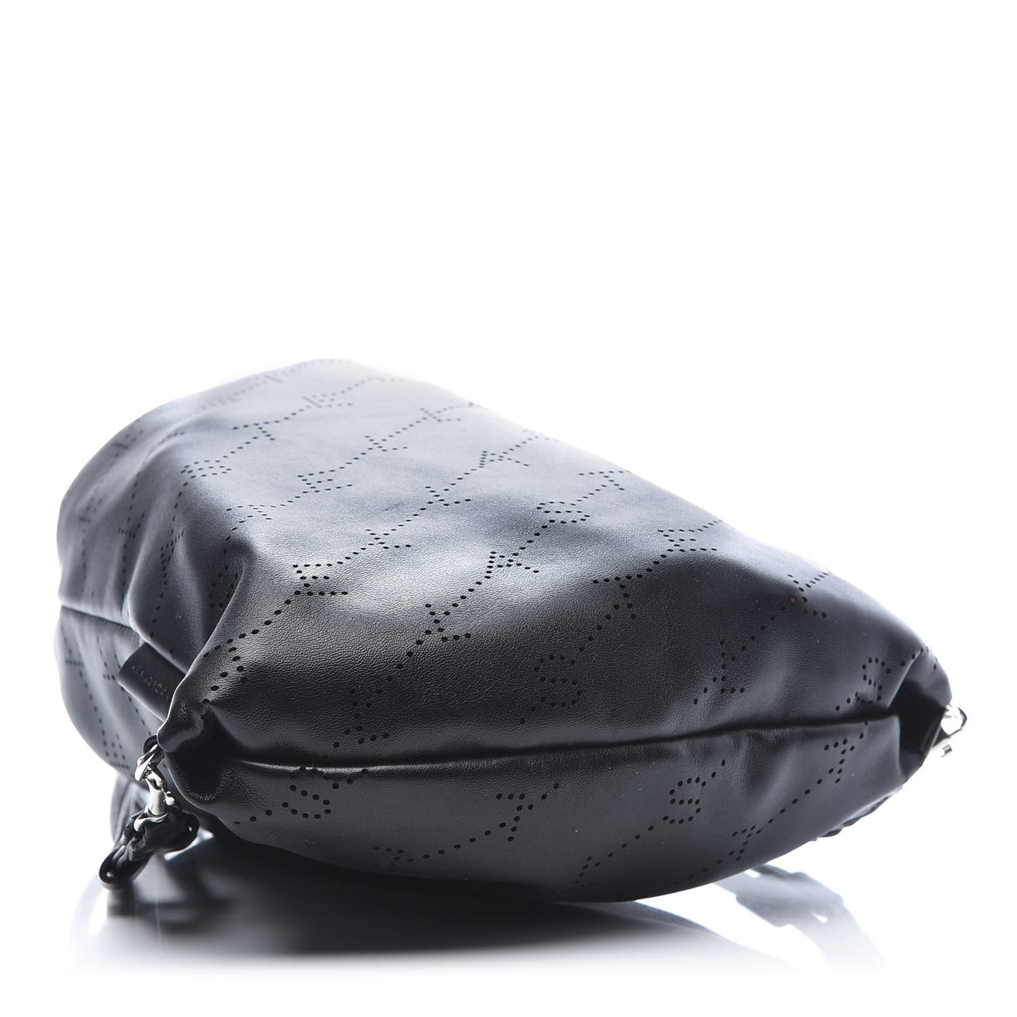 Eco Alter Nappa Perforated Logo Mini Drawstring Backpack Black