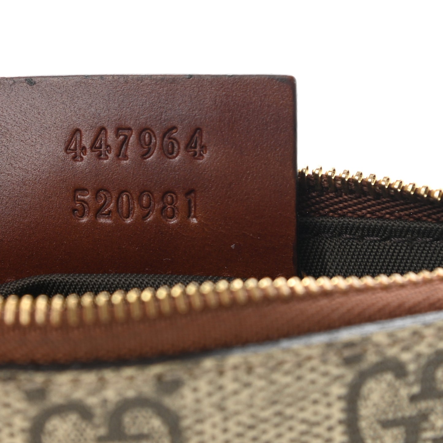 GG Supreme Monogram Key Case Beige Ebony Cuir