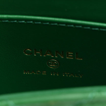 Chanel Shiny Aged Calfskin Quilted Mini Nano Kelly Shopper Green 5 of 9