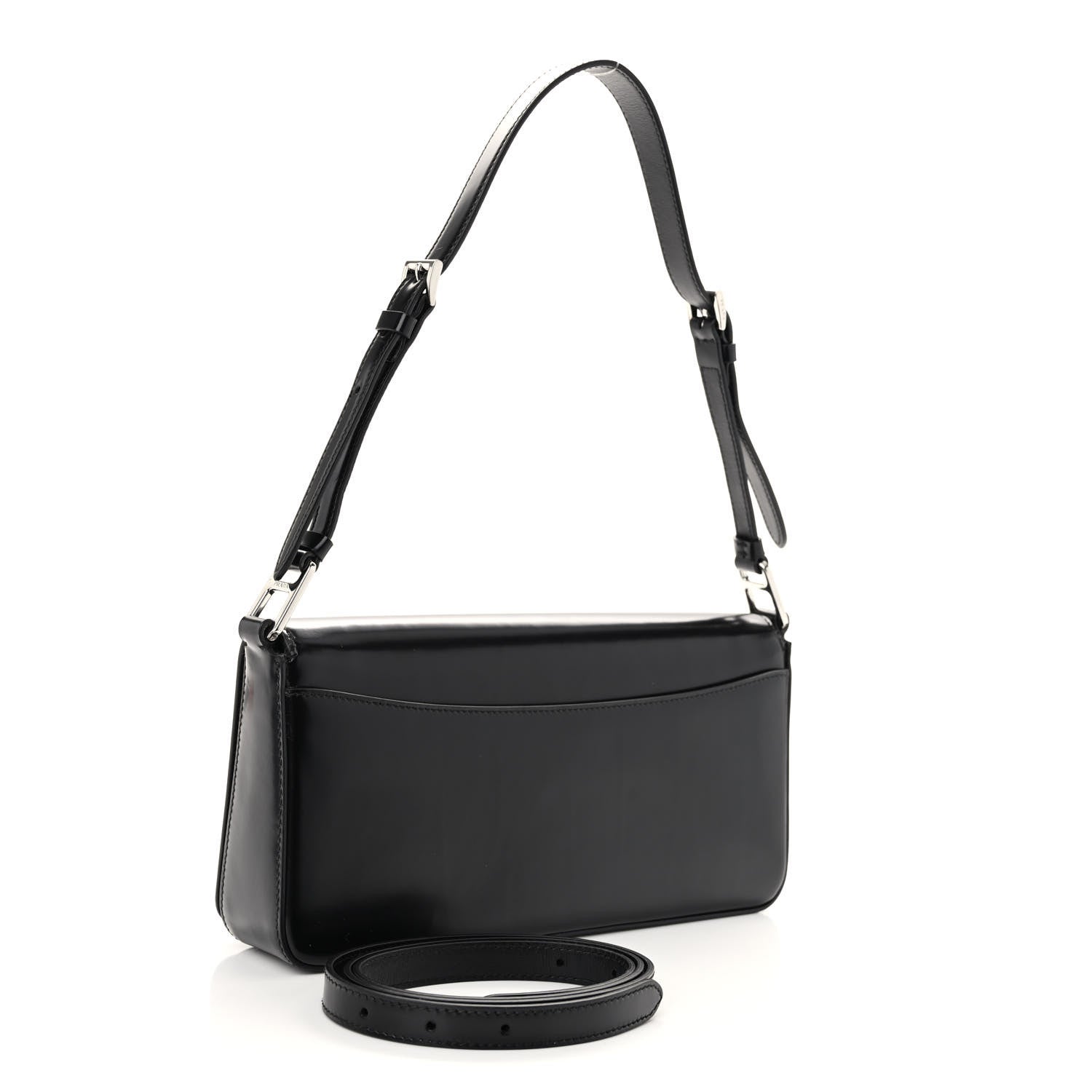Prada Spazzolato Femme Flap Shoulder Bag Black 3 of 9