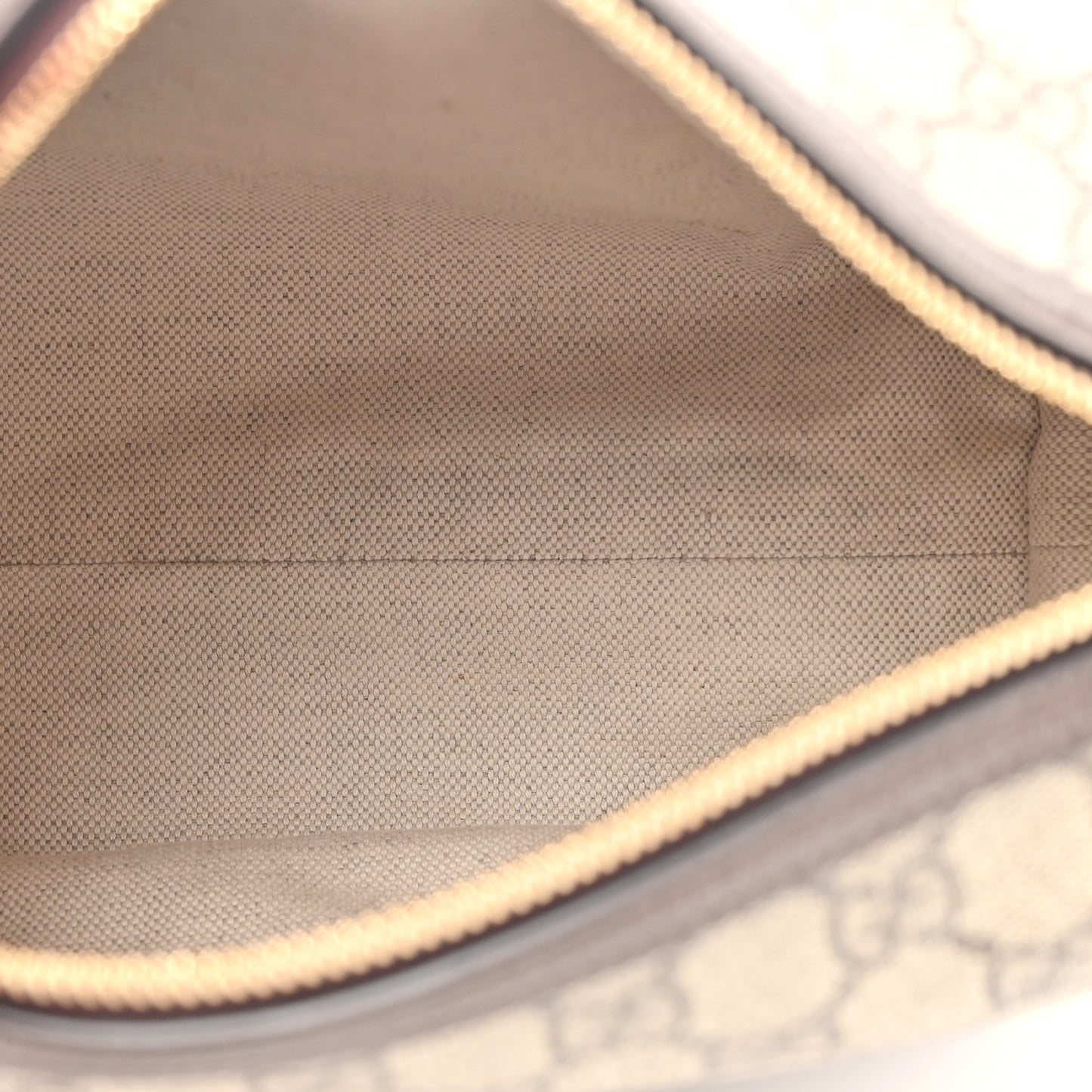 GG Supreme Monogram Textured Calfskin Web Super Mini Ophidia Shoulder Bag Beige Ebony New Acero