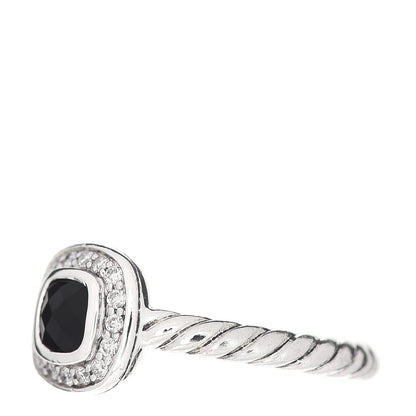 David Yurman Sterling Silver Diamond Black Onyx 4mm Albion Kids Ring 41 2 3 of 5