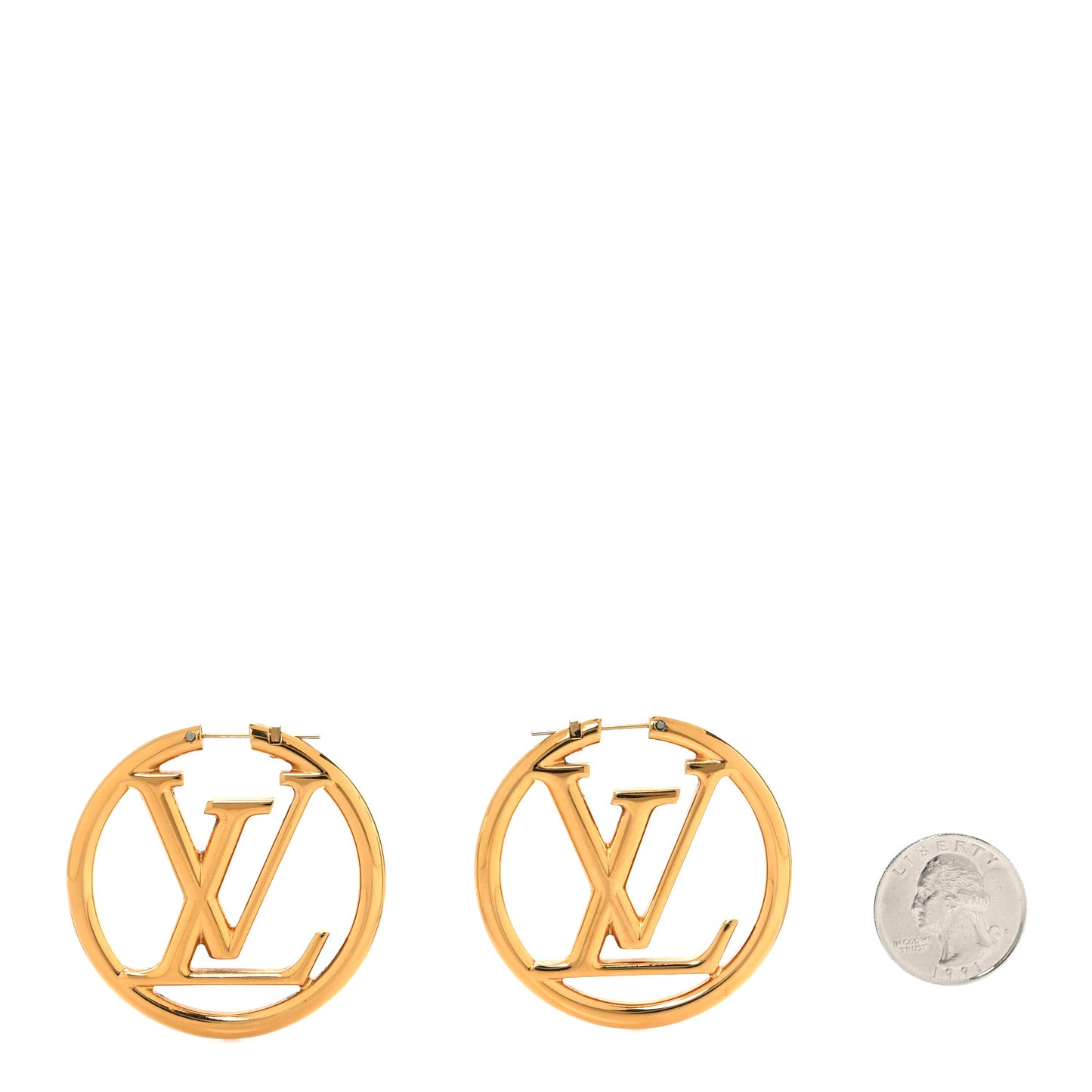 Metal Louise Hoop Earrings Gold