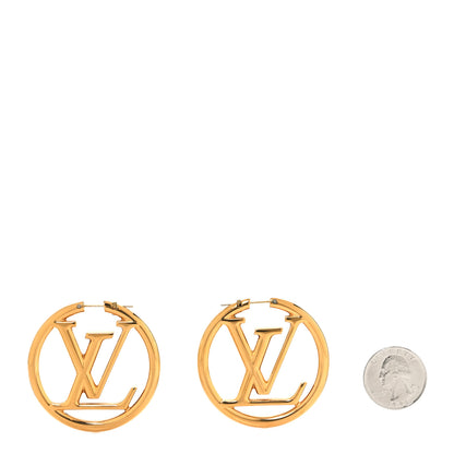 Louis Vuitton Metal Louise Hoop Earrings Gold 2 of 5