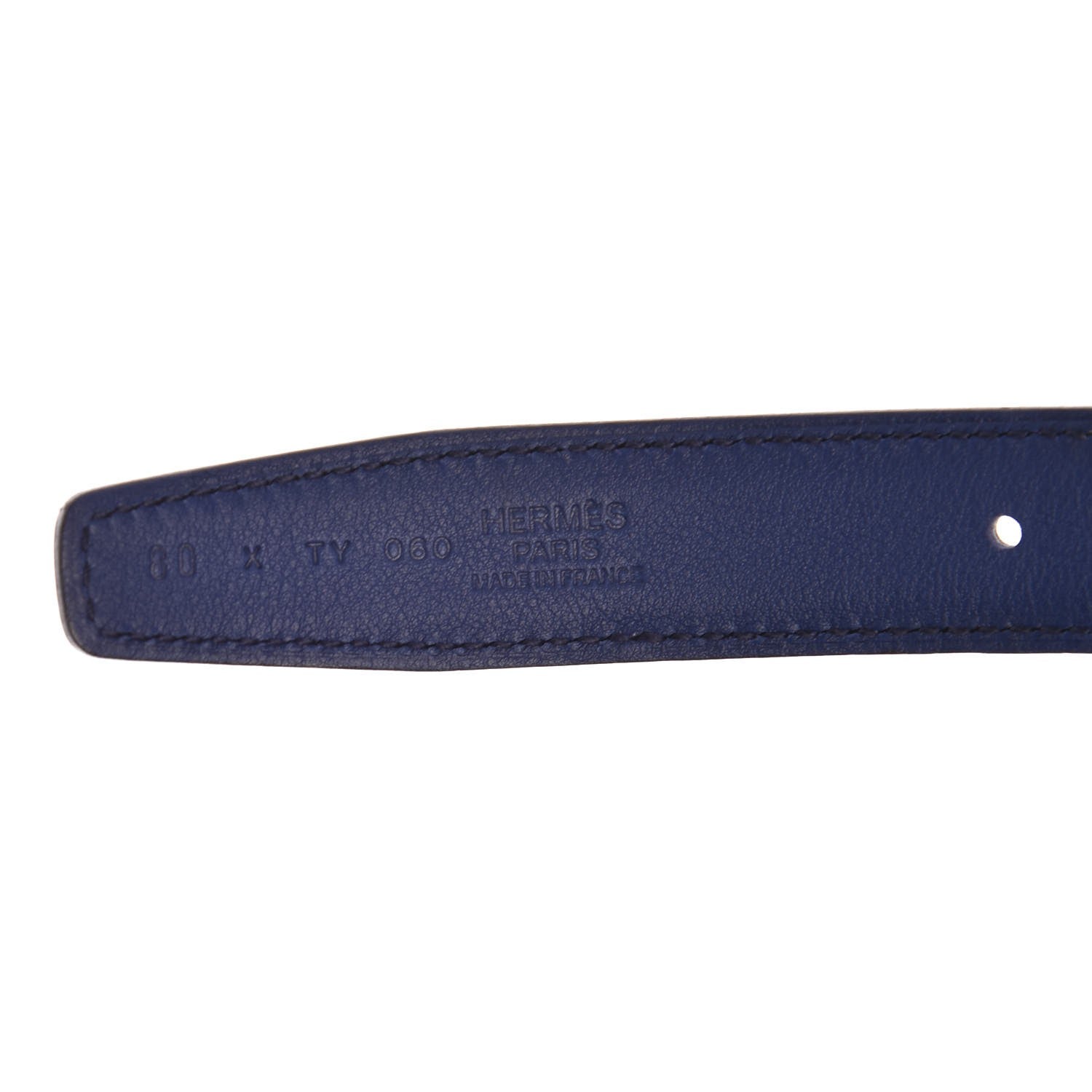 Hermes Swift Tadelakt 32mm Constance H Belt 80 Black Bleu Saphir 4 of 7
