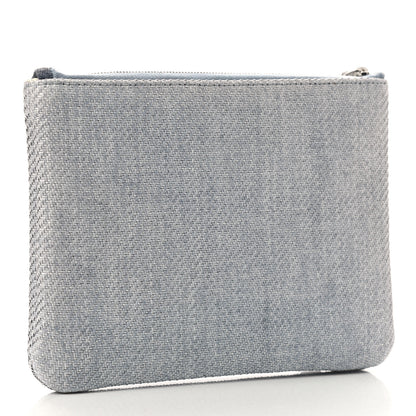 Chanel Canvas Medium Deauville Pouch Blue 3 of 9