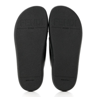 Fendi Vitello Womens Fendigraphy Slide Sandals 37.5 Black 5 of 9