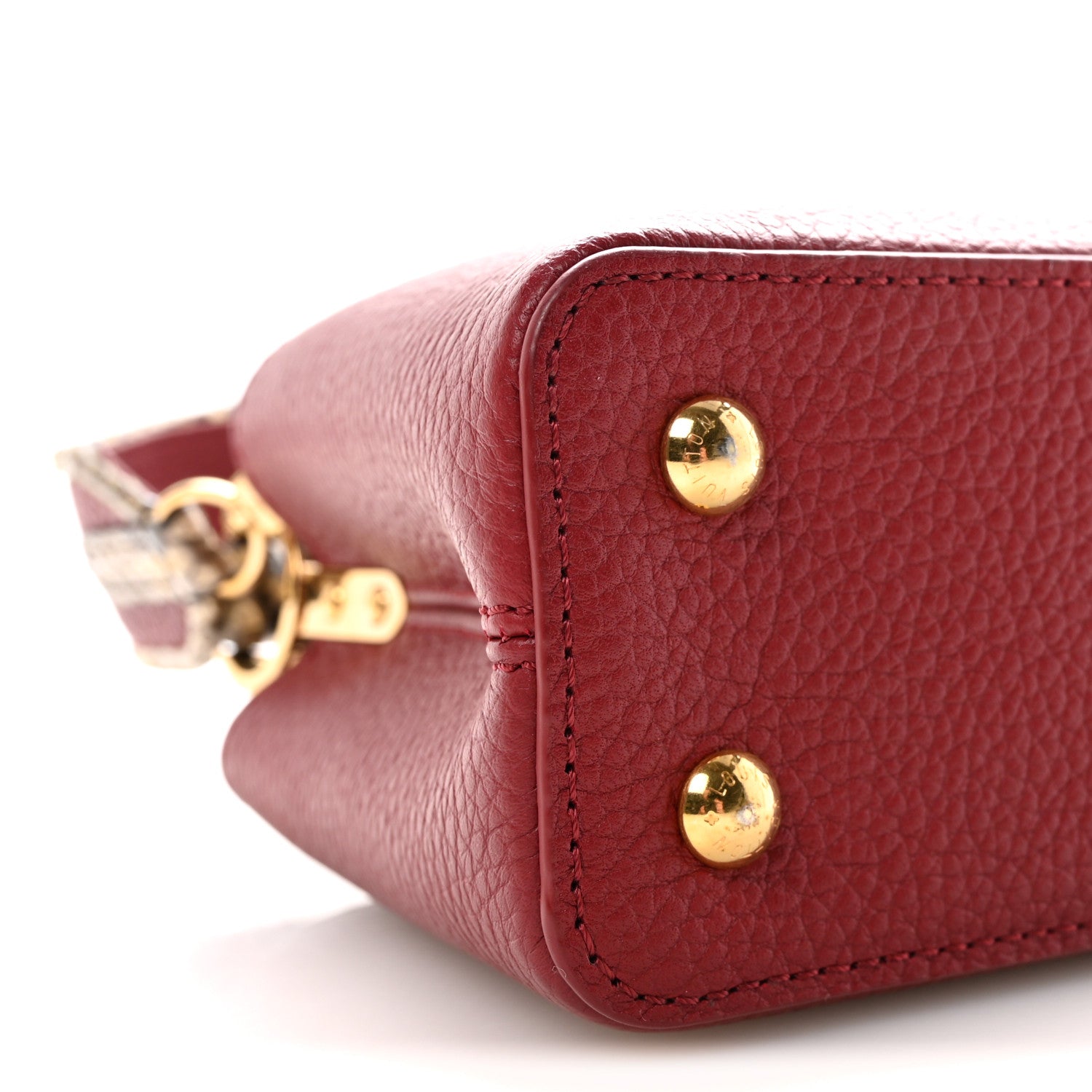 Louis Vuitton Taurillon Snakeskin Mini Capucines Burgundy 8 of 9