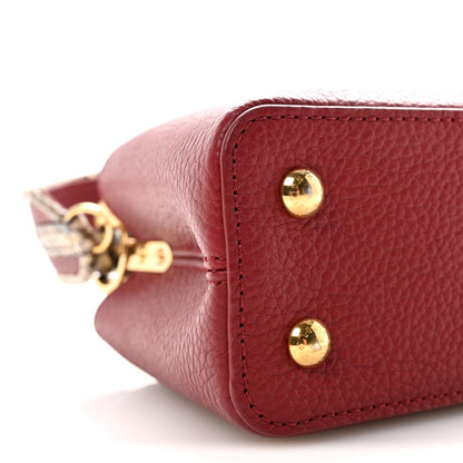 Louis Vuitton Taurillon Snakeskin Mini Capucines Burgundy 8 of 9
