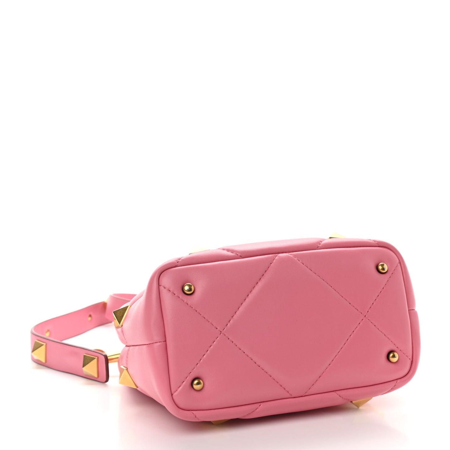 Nappa Small Roman Stud The Handle Bag Flamingo Pink