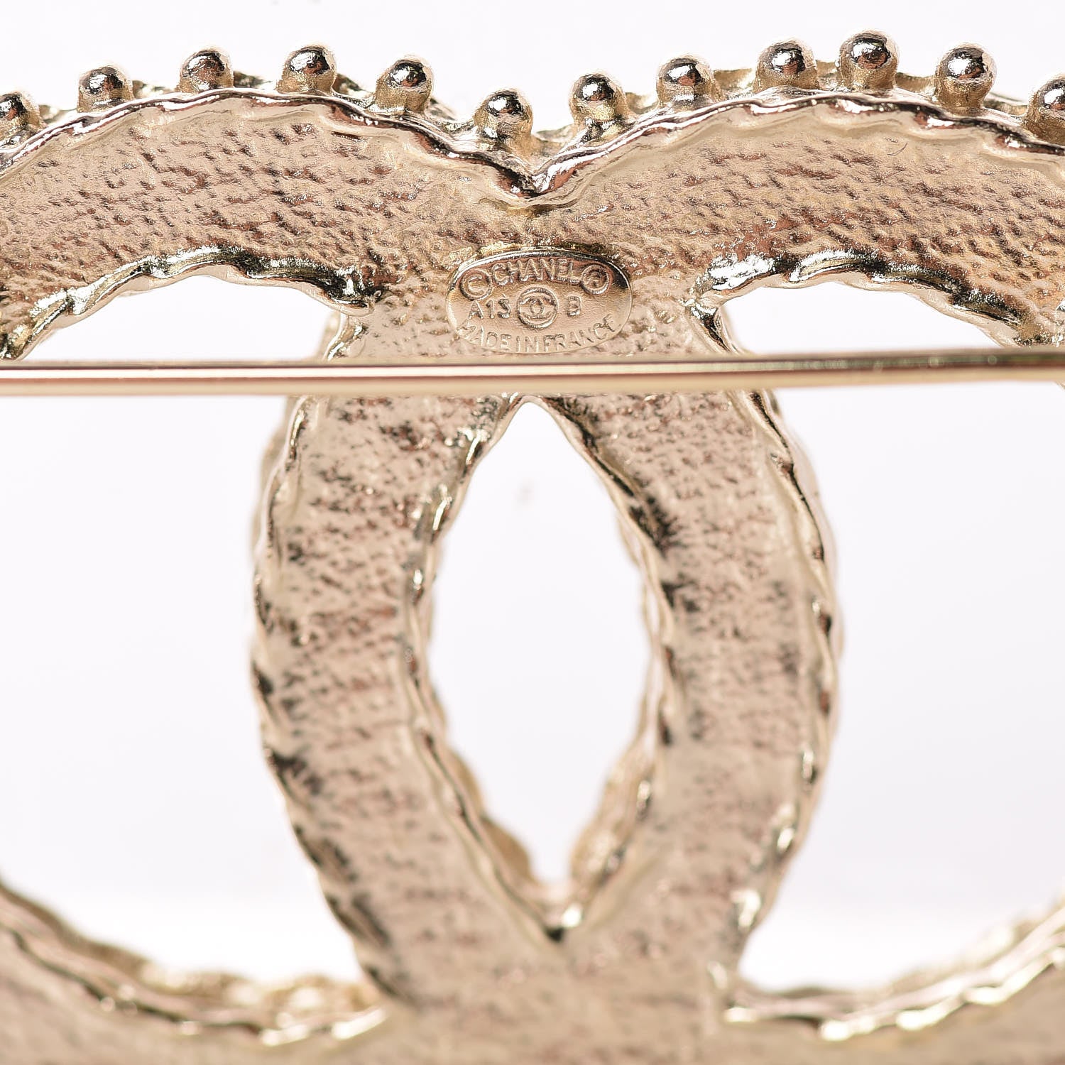 Chanel Crystal CC Brooch Pin Gold 4 of 4