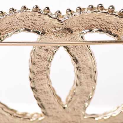 Chanel Crystal CC Brooch Pin Gold 4 of 4