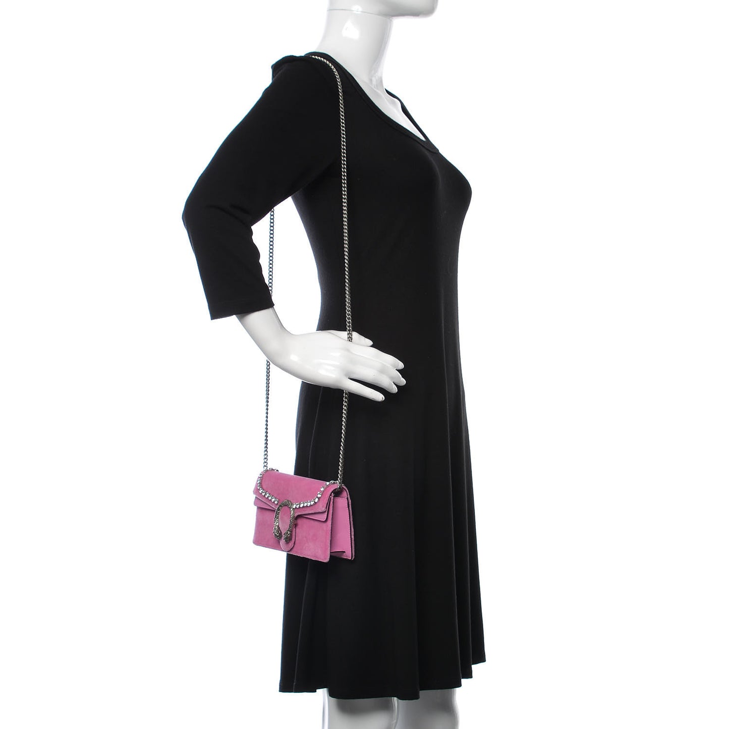 Velvet Crystal Super Mini Dionysus Shoulder Bag Malva