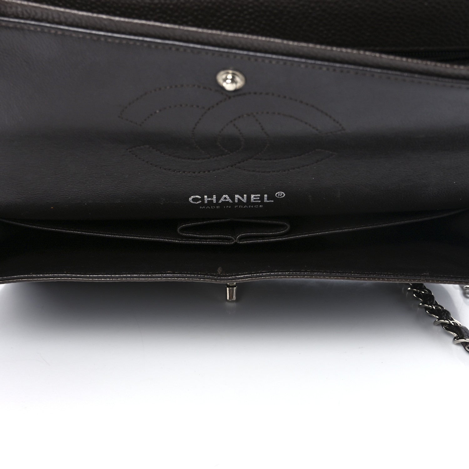 Chanel Caviar Quilted Medium Double Flap Dark Brown 5 of 13