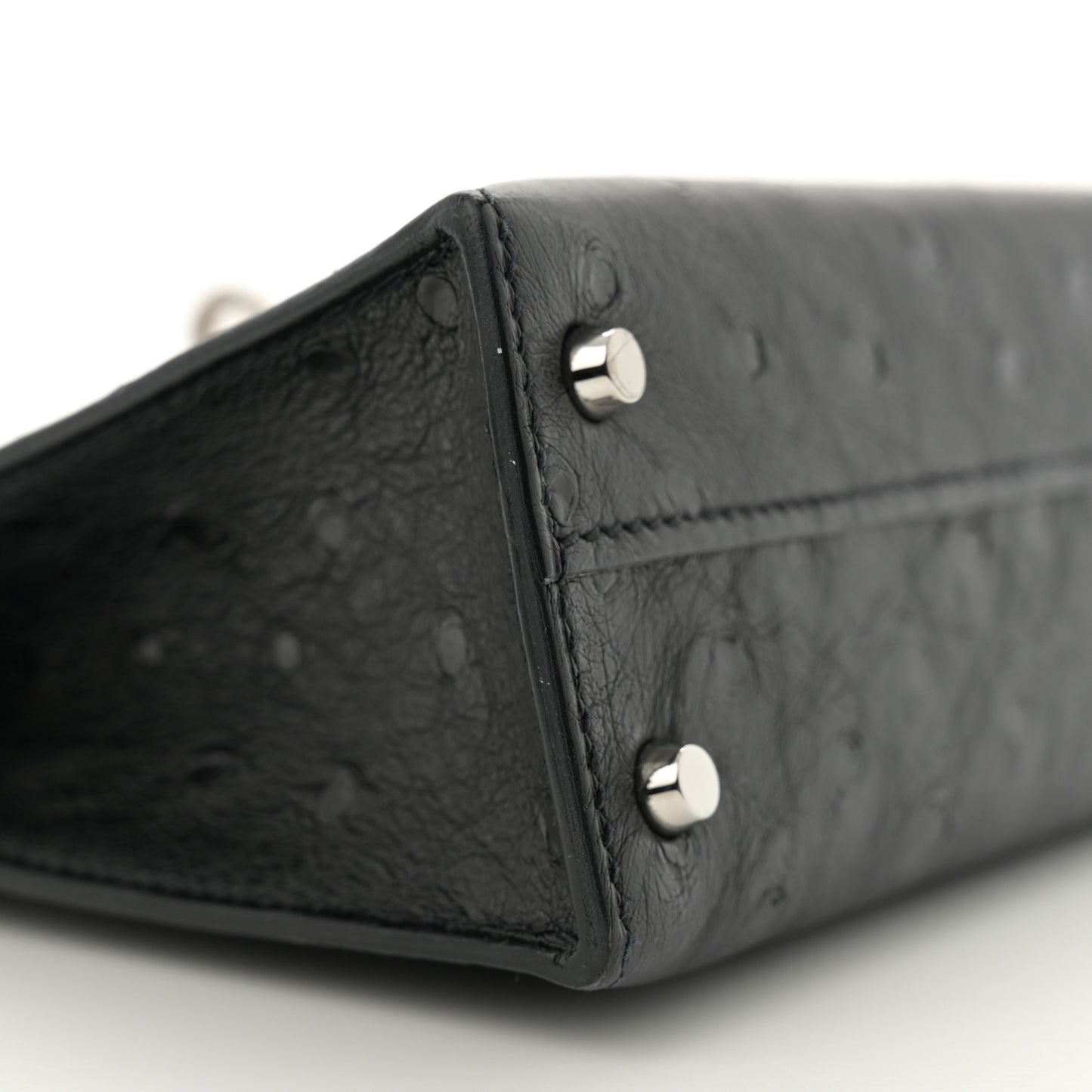 Ostrich Kelly Sellier Mini 20 Black