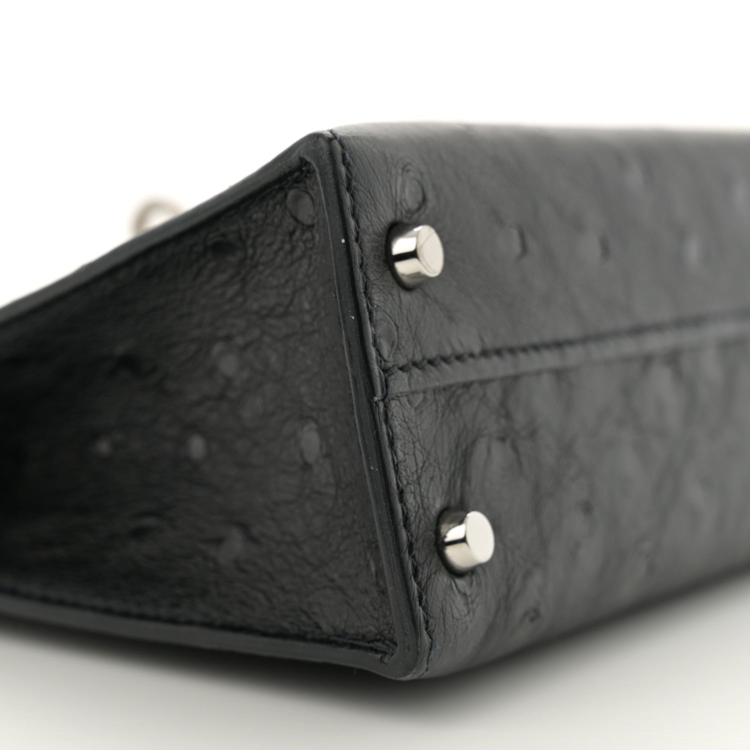 Hermes Ostrich Kelly Sellier Mini 20 Black 9 of 12