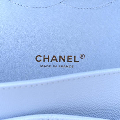 Chanel Caviar Quilted Maxi Double Flap Light Blue 6 of 11