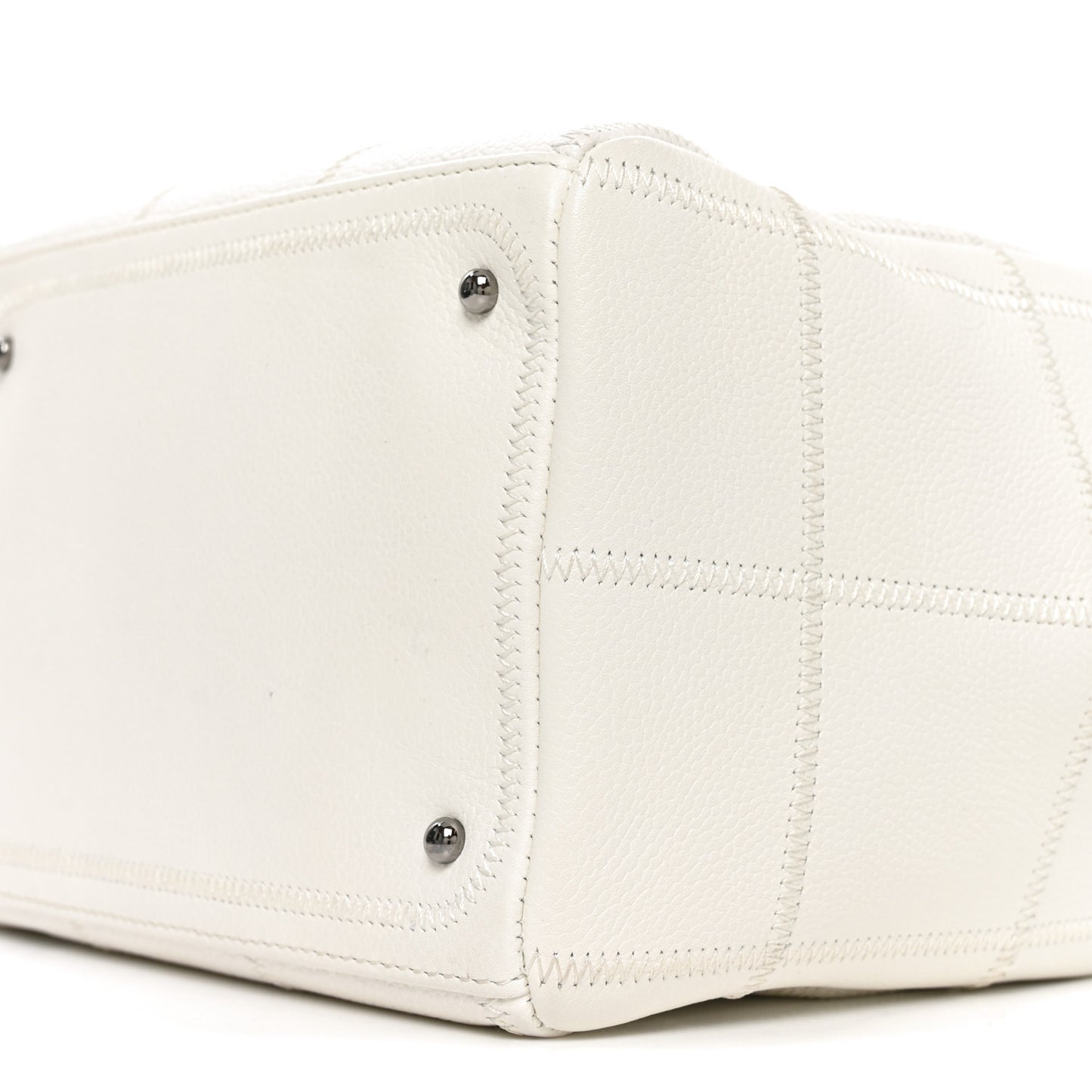 Caviar Square Stitched Bowler White