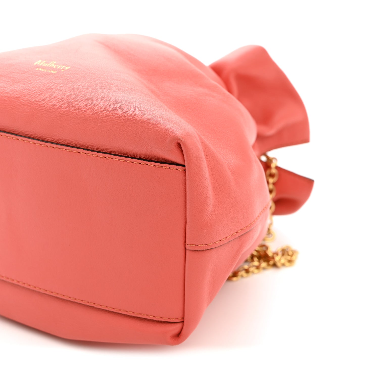 Lambskin Mini Lynton Bucket Bag Coral
