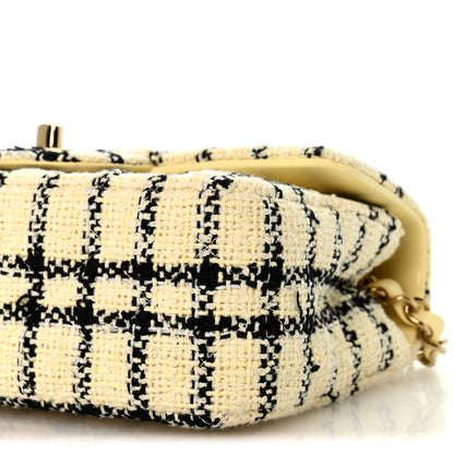 Chanel Tweed Quilted Mini Rectangular Flap Yellow Black 10 of 12