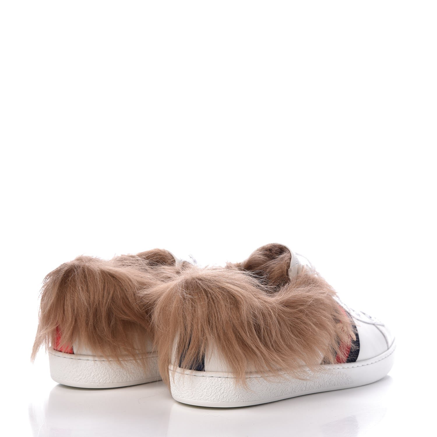 Gucci Calfskin Wool Web Bee Embroidered Womens Ace Sneakers 39 White 4 of 7