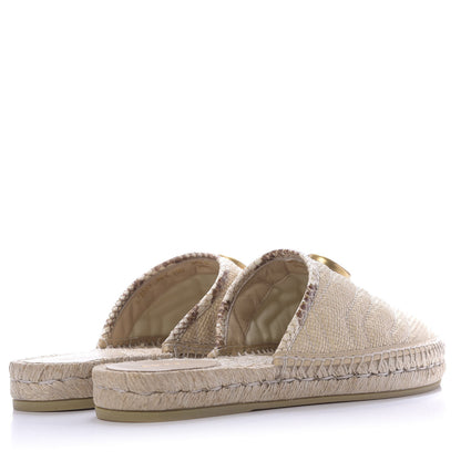 Gucci Straw Elaphe Matelasse GG Marmont Espadrille Slippers 39.5 Natural Cream Brown 4 of 12