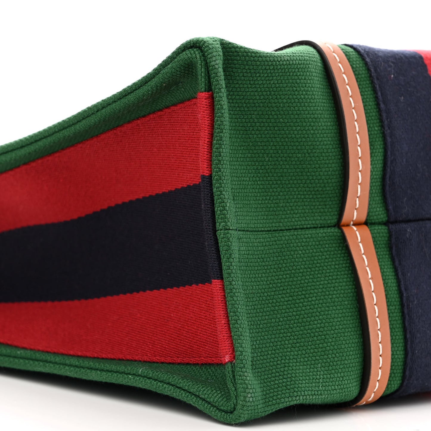 Canvas Calfskin Web Interlocking G Tote Bag Green